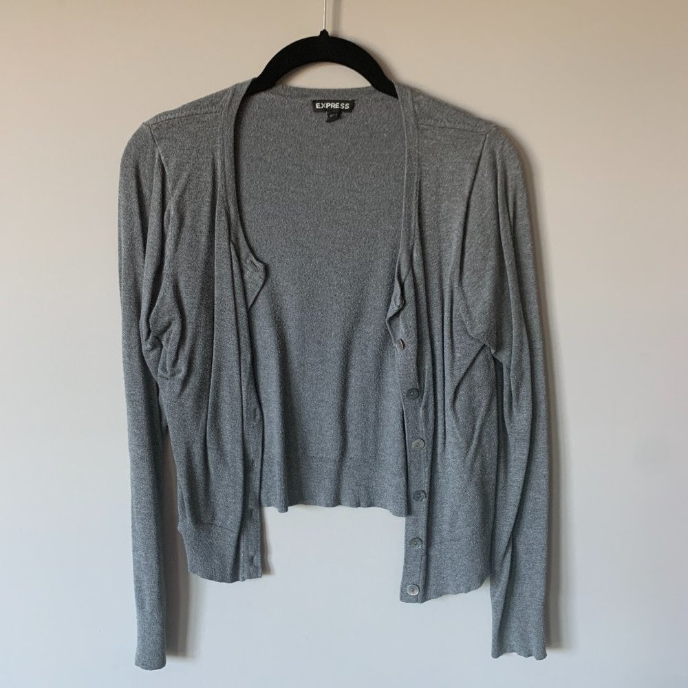 Express Long Sleeve Top (cardigan) - Grey